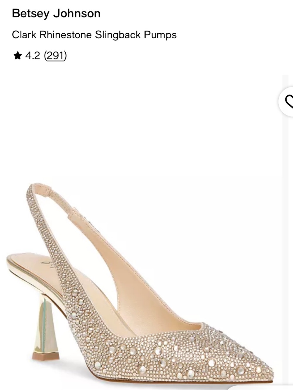 Betsey Johnson Champagne Pearl & Rhinestone Slingback Pumps